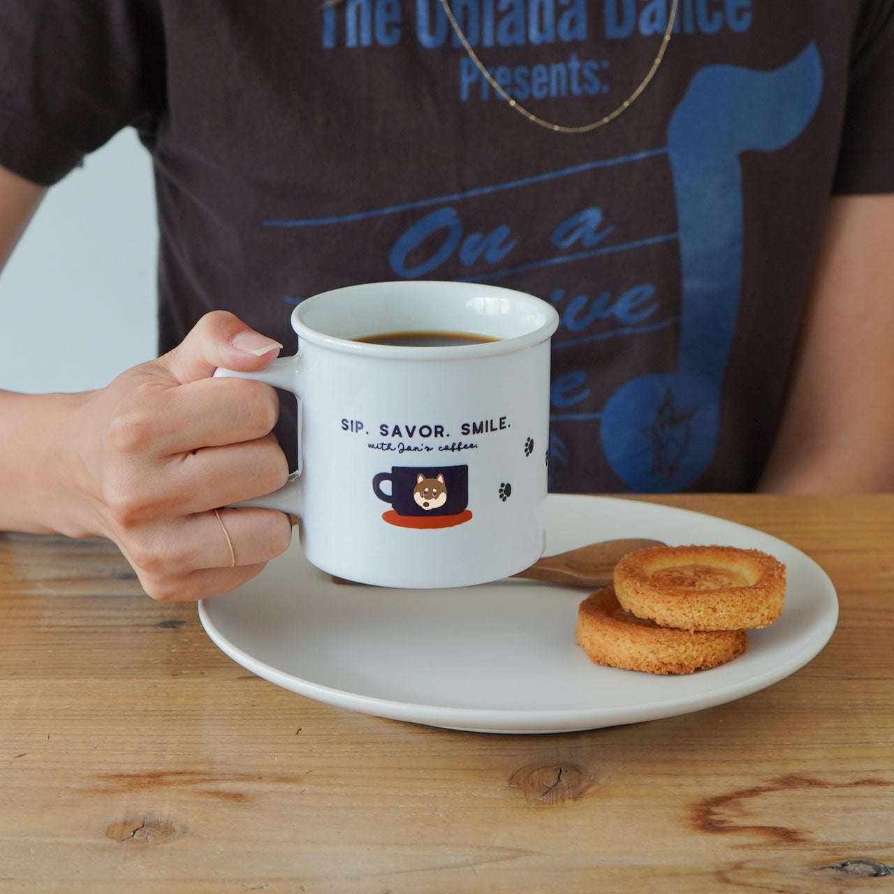 陶器マグカップ（ENJOY COFFEE )